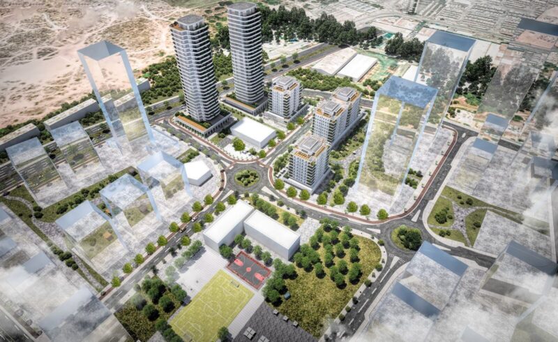 הדמיה של מתחם חנה סנש ברמת אליהו, בוכמן הוקמן אדריכלים בע"מ