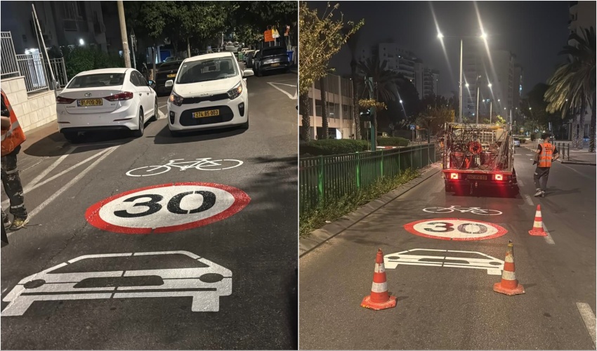 פיילוט סימון כבישים ליד בתי ספר בראשון לציון, צילום דוברות העירייה