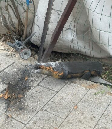 נפל של מצרר שלא התפוצץ בראשון לציון, צילום דוברות העירייה